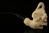 Skull in Claw & Snake Block Meerschaum Pipe with custom case 10436