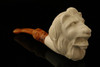 Lion Hand Carved Block Meerschaum Pipe with a fitted custom CASE 10500