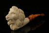 Lion Hand Carved Block Meerschaum Pipe with a fitted custom CASE 10500