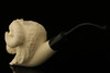 RAM Hand Carved Block Meerschaum Pipe by Kenan with custom case 10593