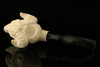 RAM Hand Carved Block Meerschaum Pipe by Kenan with custom case 10593