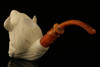 Viking with Eagle Block Meerschaum Pipe Carved by I. Baglan with custom CASE 10737