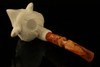 Viking with Eagle Block Meerschaum Pipe Carved by I. Baglan with custom CASE 10737