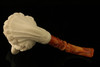 Viking with Eagle Block Meerschaum Pipe Carved by I. Baglan with custom CASE 10737