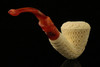 Carved Dublin Block Meerschaum Pipe with custom case 10781