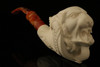 Tiger in Claw Block Meerschaum Pipe Carved by I. Baglan with custom CASE 10802