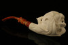 Tiger in Claw Block Meerschaum Pipe Carved by I. Baglan with custom CASE 10802