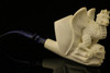 Dragon Hand Carved Block Meerschaum Pipe with CASE 10999