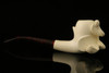Cobra Fight Hand Carved by R. Karaca Meerschaum Pipe in a fitted case 11058