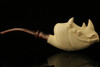 Rhino Block Meerschaum Pipe carved by Kenan in a fitted CASE 11120
