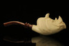 Rhino Block Meerschaum Pipe carved by Kenan in a fitted CASE 11120