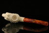 Horse Hand Carved Block Meerschaum Pipe with custom CASE 11137