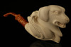 Giant Labrador in Claw Meerschaum Pipe Carved by I. Baglan +CASE 11438