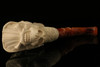 Meerschaum Pipe - Pirate Skull by I. Baglan with custom case 11501