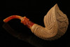 Carved Freehand Meerschaum Pipe Carved by I. Baglan with case 11526