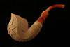 Carved Freehand Meerschaum Pipe Carved by I. Baglan with case 11526
