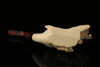 Horses Hand Carved Block Meerschaum  Pipe with a fitted CASE 11666