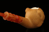 Tiger Block Meerschaum Pipe Carved by Kenan with custom case