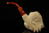 Skull & Octopus Block Meerschaum Pipe by I. Baglan with custom CASE 12041