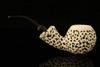 IMP Meerschaum Pipe - Chocolate Chip Apple - Hand Carved with custom case i2081