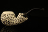 IMP Meerschaum Pipe - Chocolate Chip Apple - Hand Carved with custom case i2081