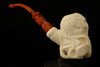 Skull & Octopus Meerschaum Pipe Carved by I. Baglan with case 12240