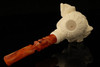 Skull & Octopus Meerschaum Pipe Carved by I. Baglan with case 12240