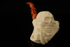 Skull & Octopus Meerschaum Pipe Carved by I. Baglan with case 12240