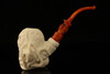 Skull & Octopus Meerschaum Pipe Carved by I. Baglan with case 12240