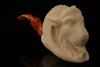 Goat Hand Carved Block Meerschaum Pipe Carved by I. Baglan with case 12170