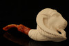 Goat Hand Carved Block Meerschaum Pipe Carved by I. Baglan with case 12170
