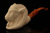 Goat Hand Carved Block Meerschaum Pipe Carved by I. Baglan with case 12170