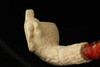 HORSE Hand Carved Block Meerschaum Pipe comes in a fiited case 1461