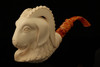 Goat Meerschaum Pipe Carved by I. Baglan with custom case 12340