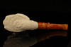 King Skull Meerschaum Pipe Carved by I. Baglan with custom case 12342