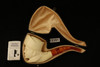 Priest Hand Carved Block Meerschaum Pipe with a case 12351