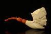 Priest Hand Carved Block Meerschaum Pipe with a case 12351