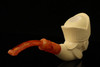 Priest Hand Carved Block Meerschaum Pipe with a case 12351