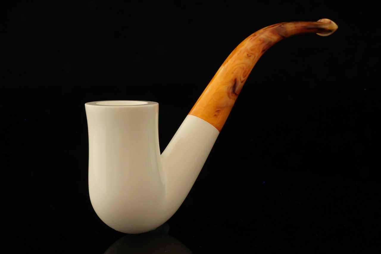 chimney tobacco pipe Pipe-Dan Shape Reformed Smooth (40) (368) Chimney Block Meerschaum Pipe with