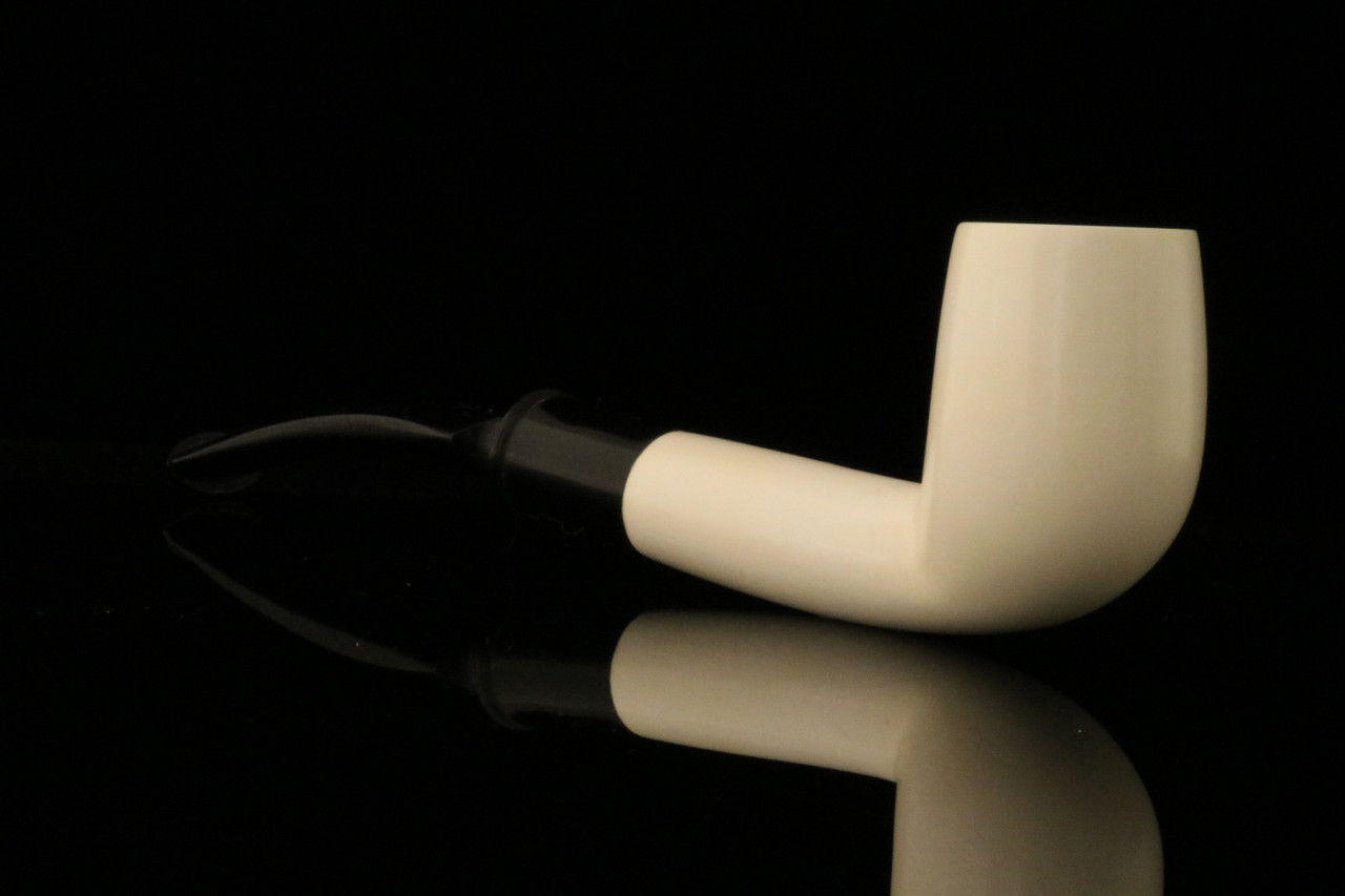 Half Bent Billiard Hand Carved Block Meerschaum Pipe