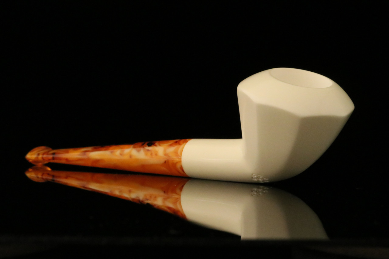 Octagon Straight Block Meerschaum Pipe with fitted case