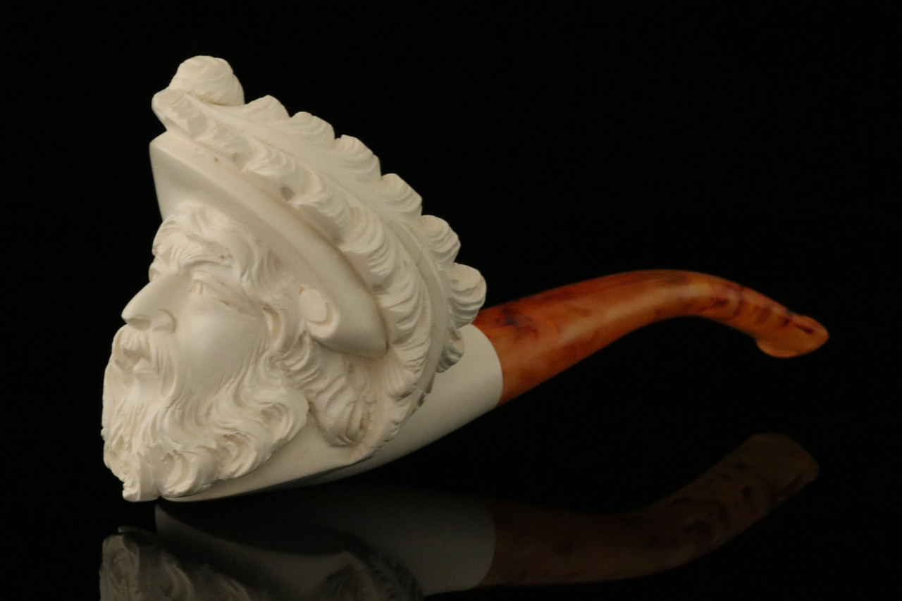 srv Cavalier Block Meerschaum Pipe with fitted case