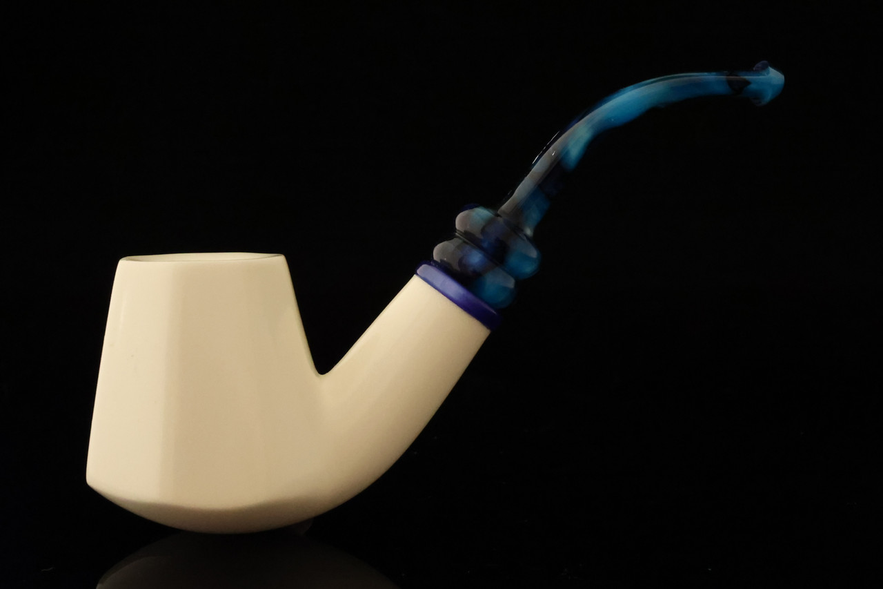 IMP Meerschaum Pipe - Oom Paul Hand Carved 9 mm Filter Pipe