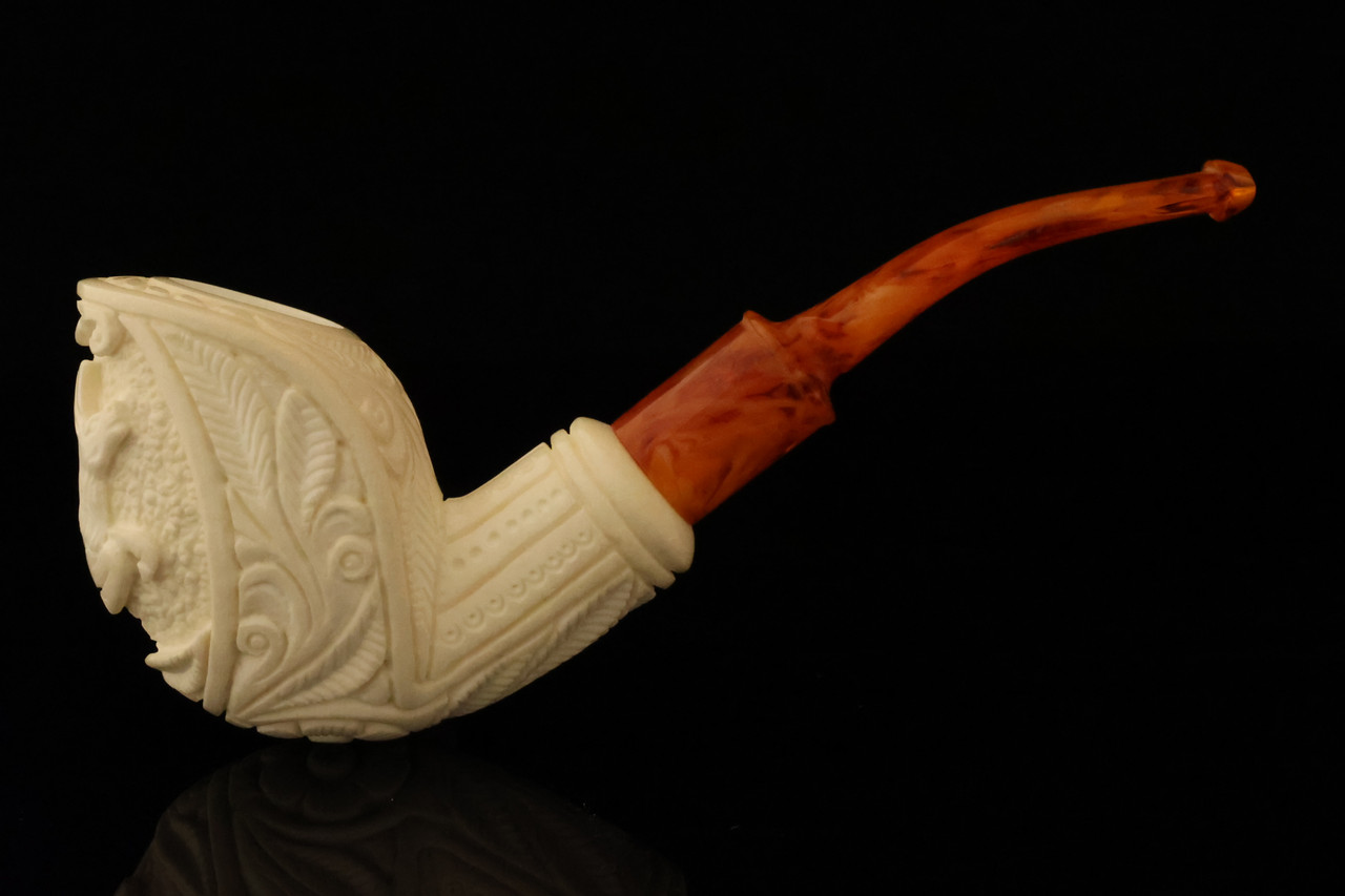 Christmas Special Deer Block Meerschaum Pipe with case 14741