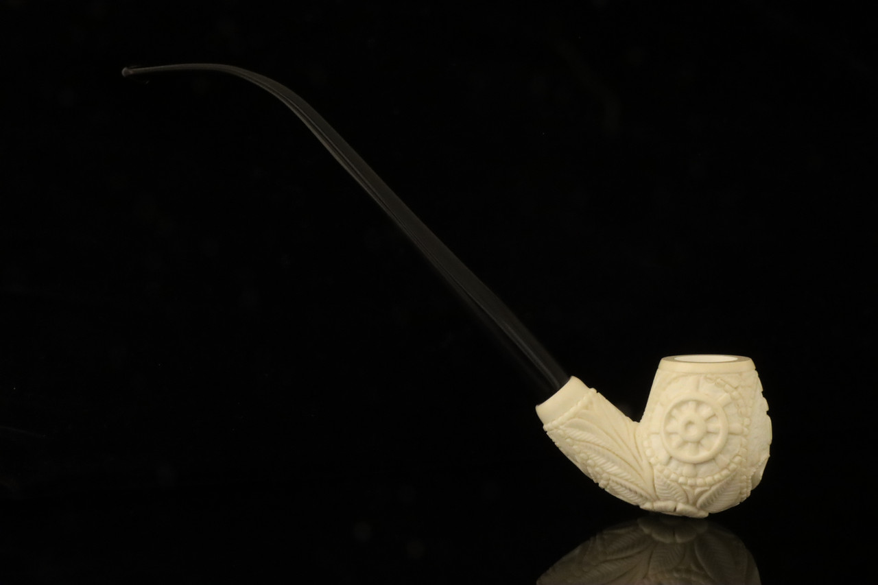 srv Premium - USN US Navy Churchwarden Dual Stem Meerschaum Pipe
