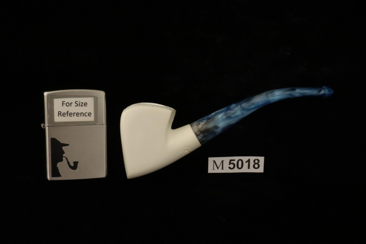 Ocean Wave Block Meerschaum Pipe with pouch