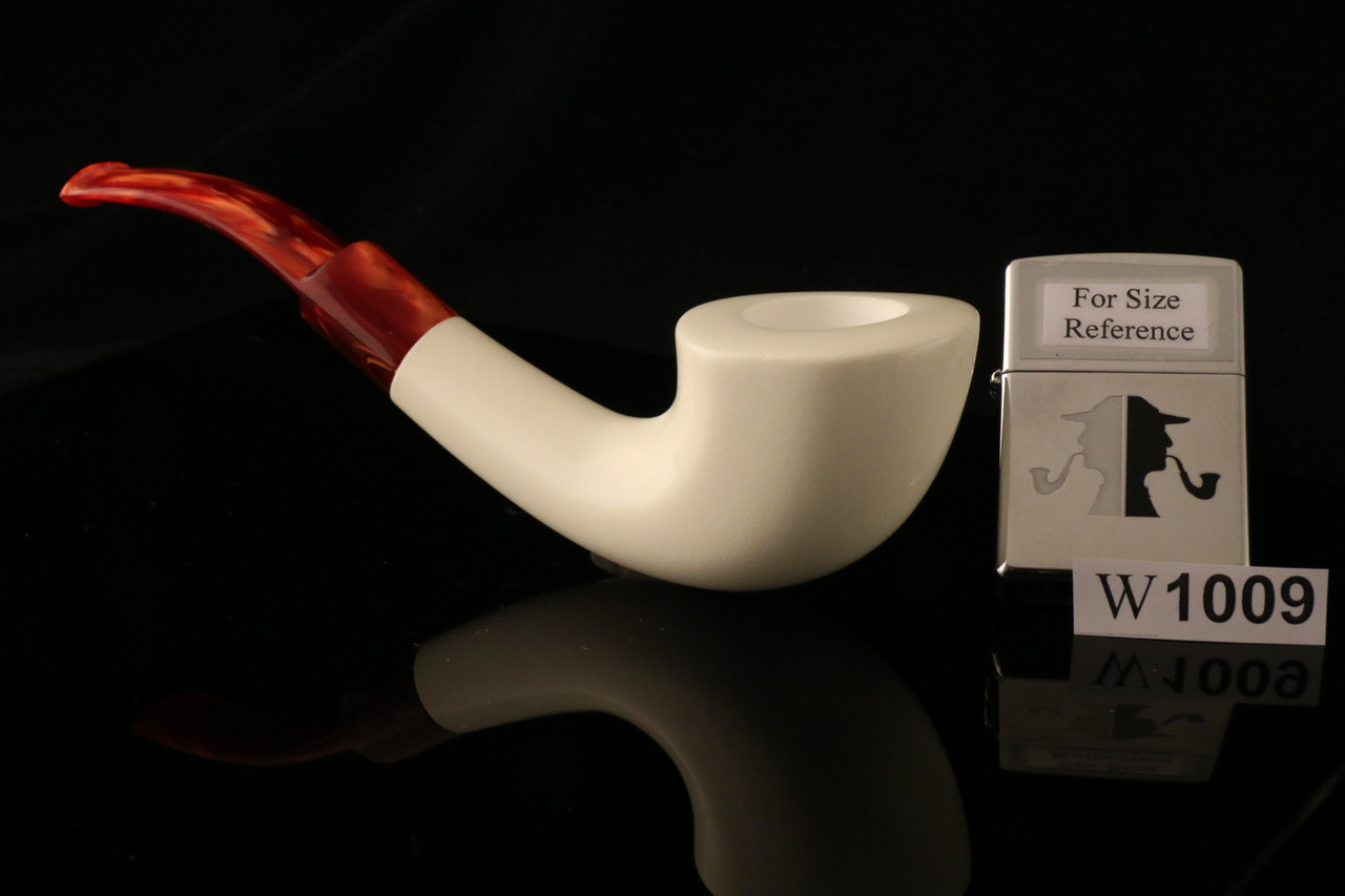 W1009 IMP Meerschaum Pipe - Hand Carved in a fitted CASE