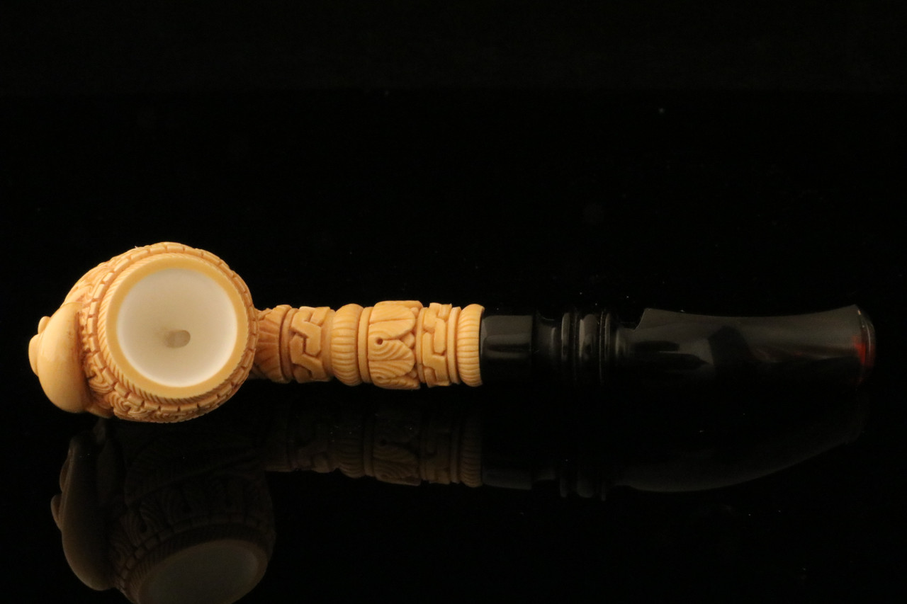 Jumping Dolphin Hand Carved Block Meerschaum Pipe by Mesut