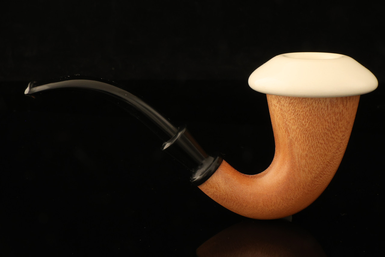 Meerschaum Pipe ミアシェルム パイプ 海泡石 専用ケース付 Calabash Meerschaum Pipe - Mahogany Wood comes with case
