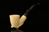 srv Premium - Carved Dublin Block Meerschaum Pipe with fitted case M4072